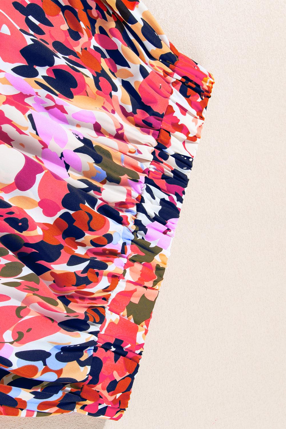 Abstracte Ruffle Maxi Rok met Kleurrijke Print - Skirts & Petticoat - Jurkjes.co