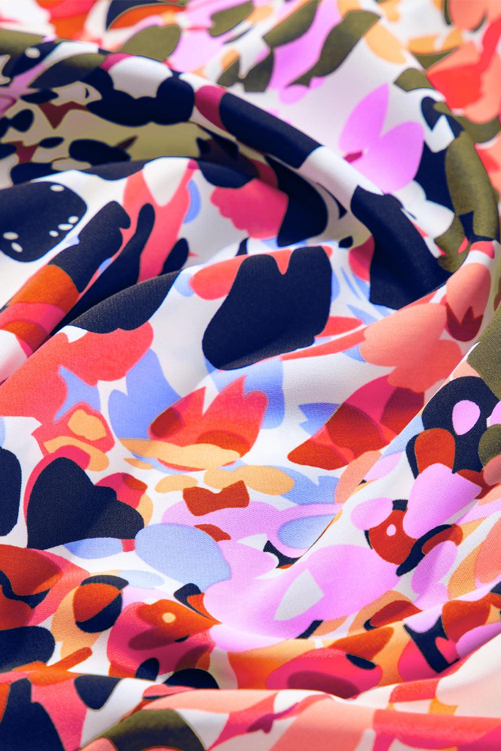 Abstracte Ruffle Maxi Rok met Kleurrijke Print - Skirts & Petticoat - Jurkjes.co
