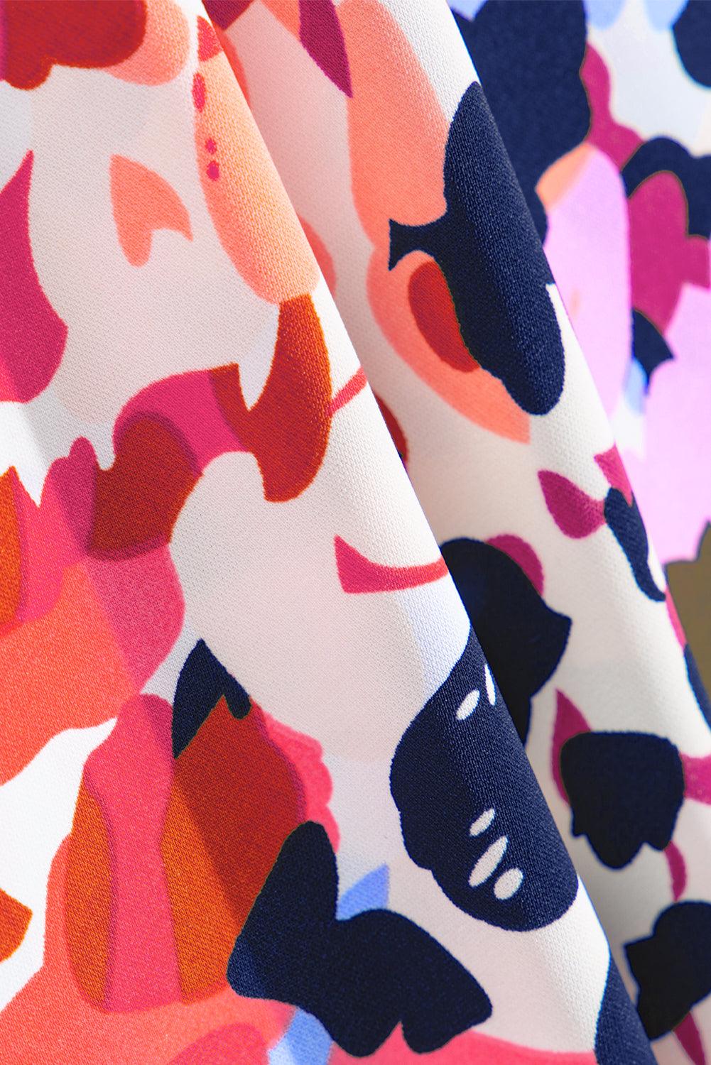 Abstracte Ruffle Maxi Rok met Kleurrijke Print - Skirts & Petticoat - Jurkjes.co