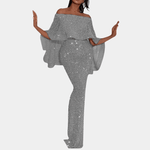 Avondjurk met Glanzende Ruches - CB - Dresses - Jurkjes.co