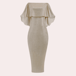 Avondjurk met Glanzende Ruches - CB - Dresses - Jurkjes.co