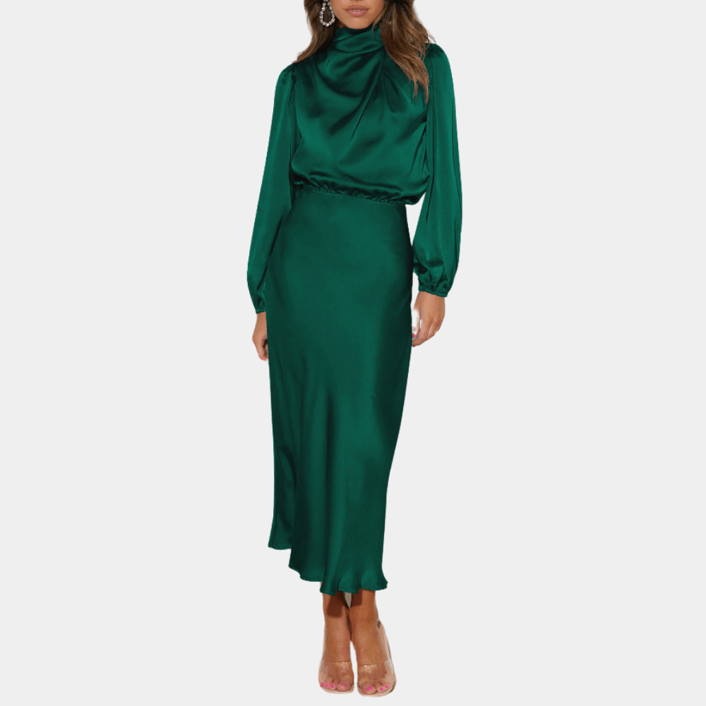 Avondjurk met Hoge Halslijn - Women Summer Dress - Jurkjes.co