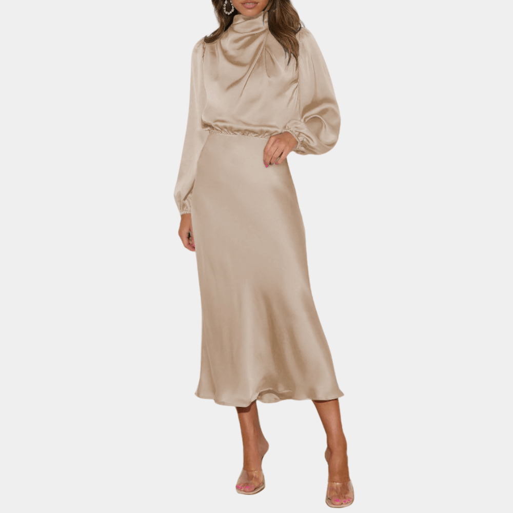 Avondjurk met Hoge Halslijn - Women Summer Dress - Jurkjes.co