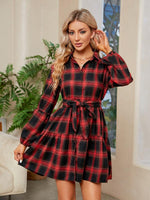 Babydoll Jurk met Ruitpatroon en V-hals - Group8 - Jurkjes.co