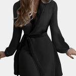 Blazerjurk met Bloemenprint en Ceintuur - CB - Dresses - Jurkjes.co