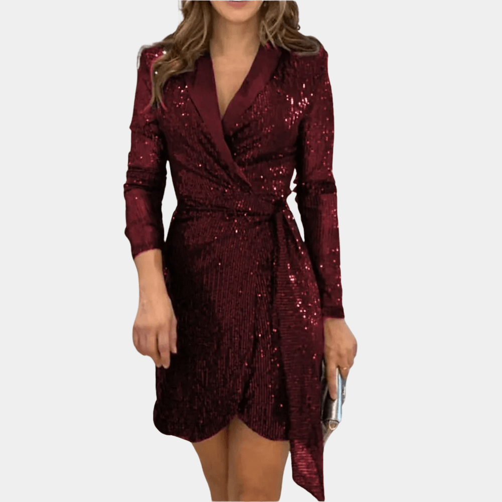 Blazerjurk met Glitterdetails en Ceintuur - CB - Dresses - Jurkjes.co