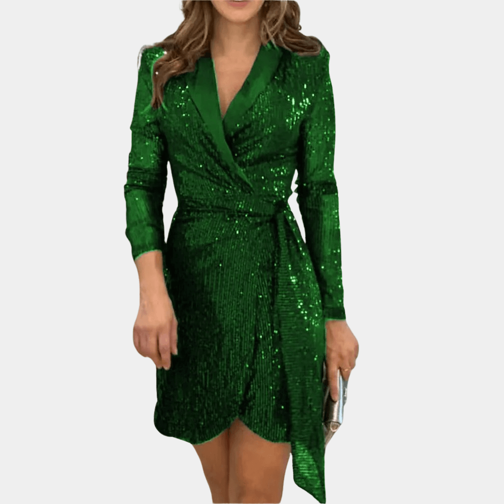 Blazerjurk met Glitterdetails en Ceintuur - CB - Dresses - Jurkjes.co