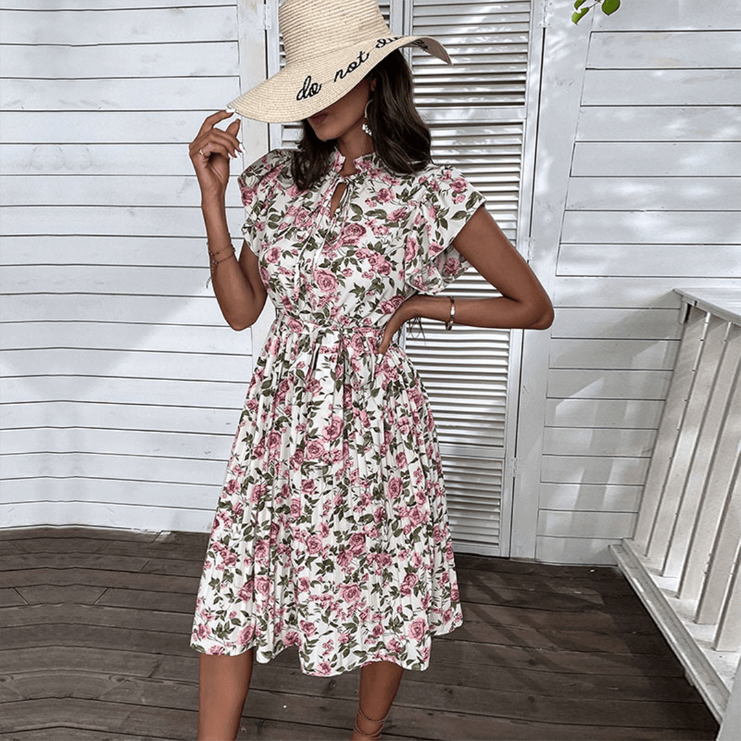 Bloemenjurk met Rozenpatroon - Women Summer Dress - Jurkjes.co