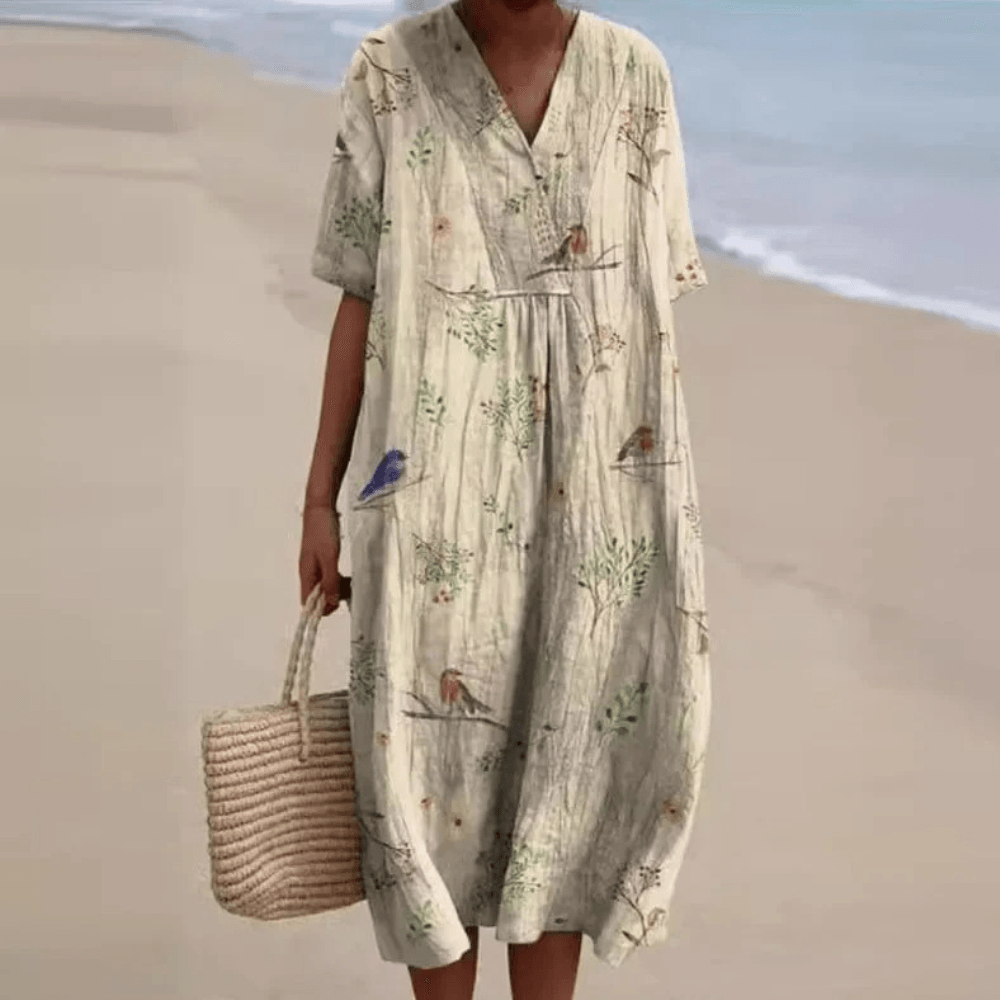 Bloemenjurk met Zwierige Pasvorm - CB - Dresses - Jurkjes.co