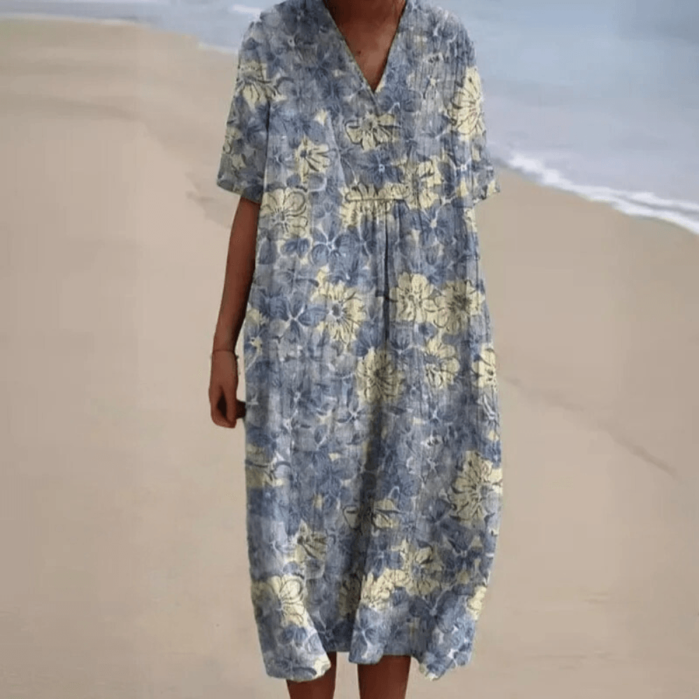 Bloemenjurk met Zwierige Pasvorm - CB - Dresses - Jurkjes.co