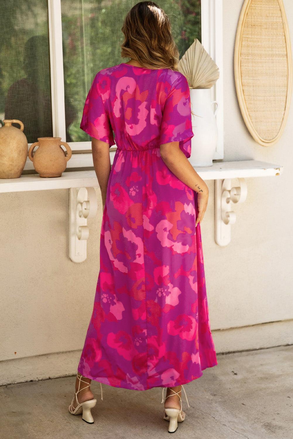 Bloemenprint Maxi Jurk met V-Hals - Maxi Dresses - Jurkjes.co