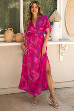 Bloemenprint Maxi Jurk met V-Hals - Maxi Dresses - Jurkjes.co