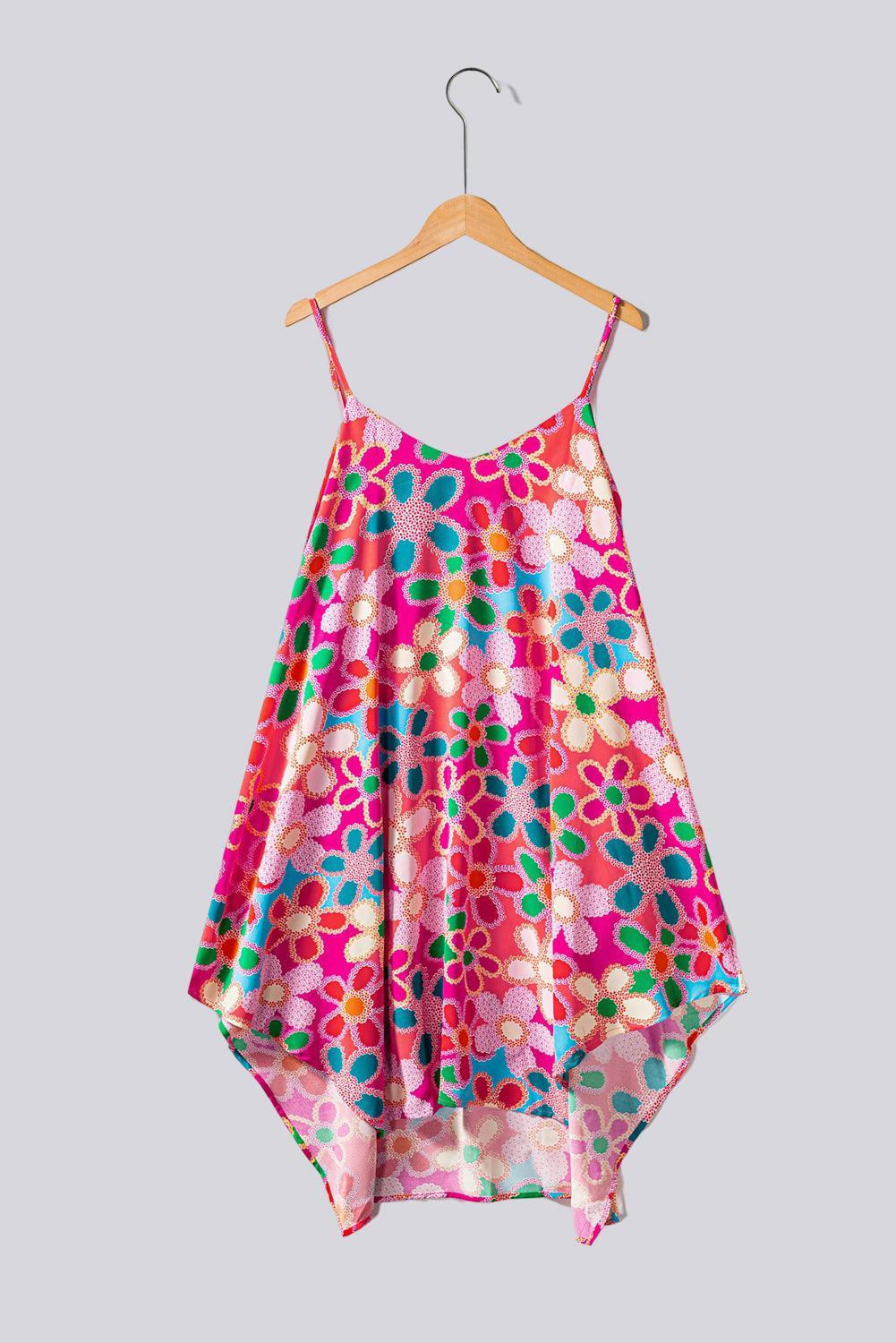 Bloemenprint Midi-Jurk met Spaghettibandjes - Floral Dresses - Jurkjes.co