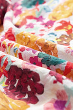 Bloemenprint Split Neck Jurk met Vlindermouwen - Floral Dresses - Jurkjes.co