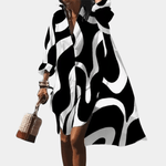 Blousejurk met Geometrisch Patroon - Women Summer Dress - Jurkjes.co