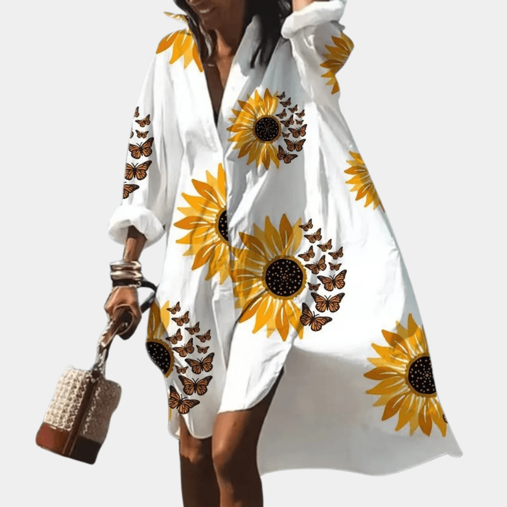 Blousejurk met Geometrisch Patroon - Women Summer Dress - Jurkjes.co