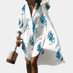 Blousejurk met Geometrisch Patroon - Women Summer Dress - Jurkjes.co