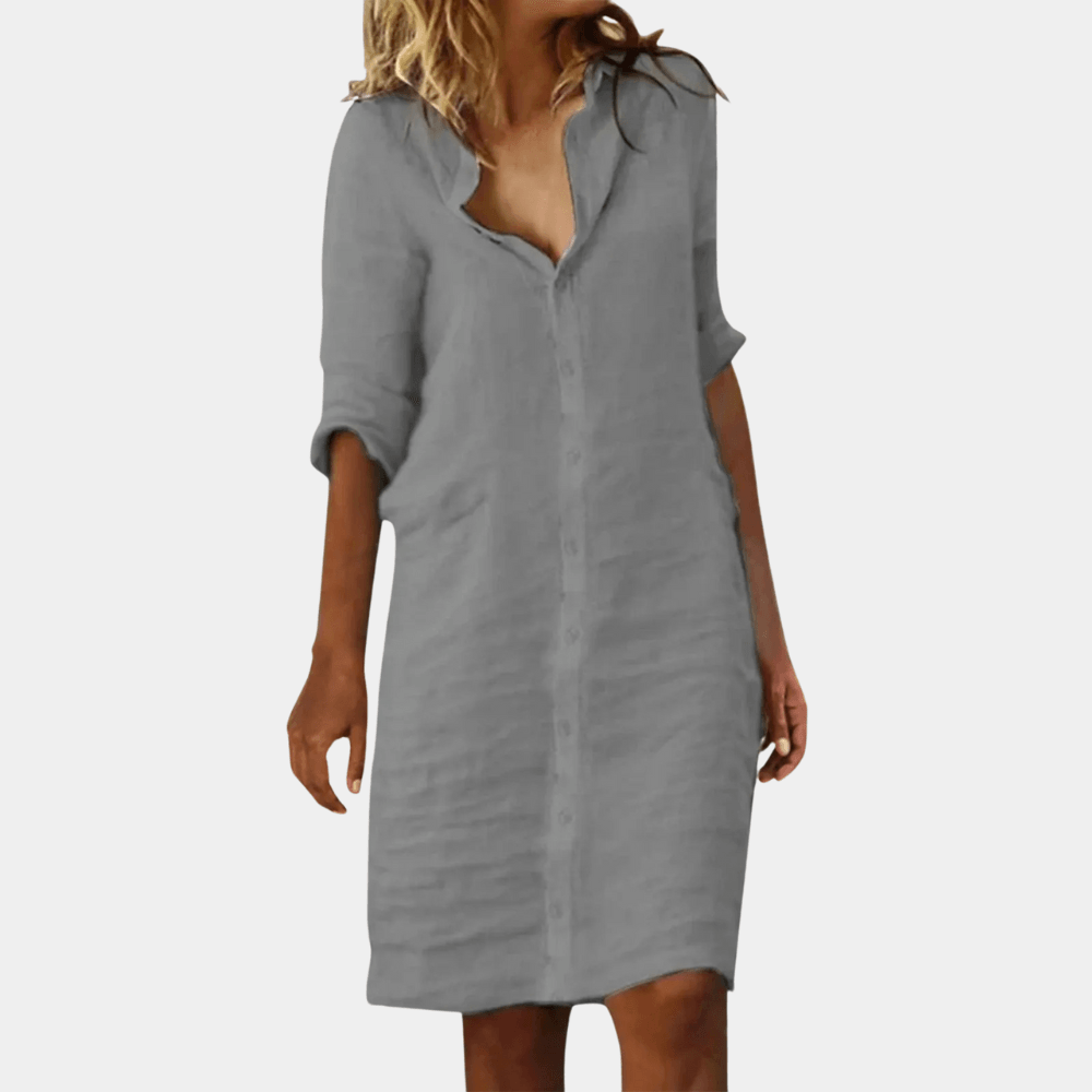 Blousejurk met Knoopsluiting - CB - Dresses - Jurkjes.co