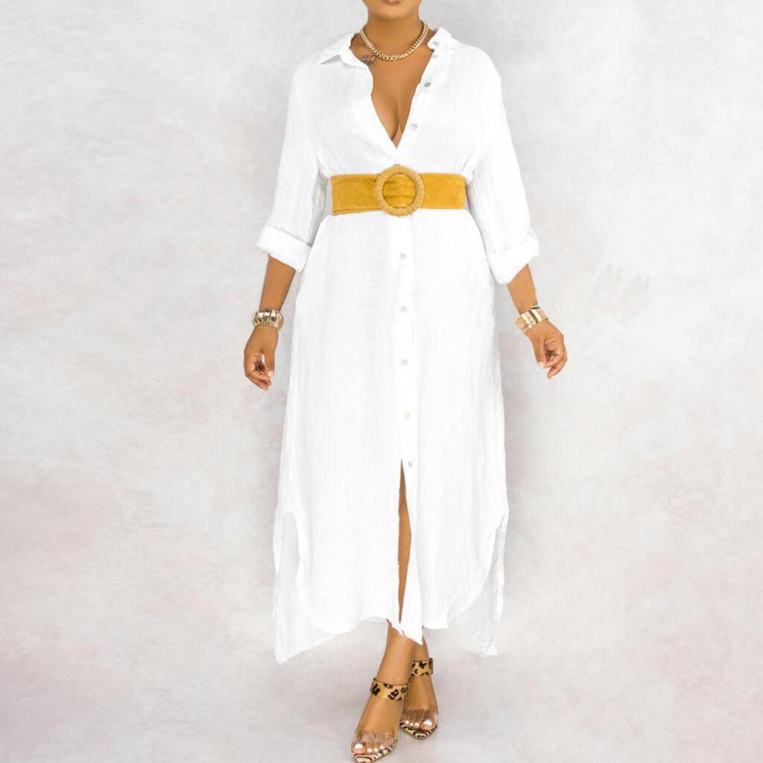Blousejurk met Knoopsluiting - Women Summer Dress - Jurkjes.co