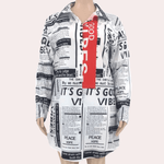 Blousejurk met Krantenprint - Dresses - Jurkjes.co