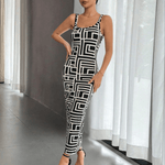 Bodycon Jurk met Geometrisch Ontwerp - CB - Dresses - Jurkjes.co