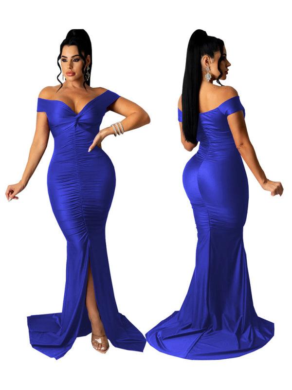 Bodycon Jurk met V-hals en Split - Maxi Dresses - Jurkjes.co