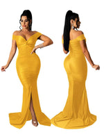 Bodycon Jurk met V-hals en Split - Maxi Dresses - Jurkjes.co