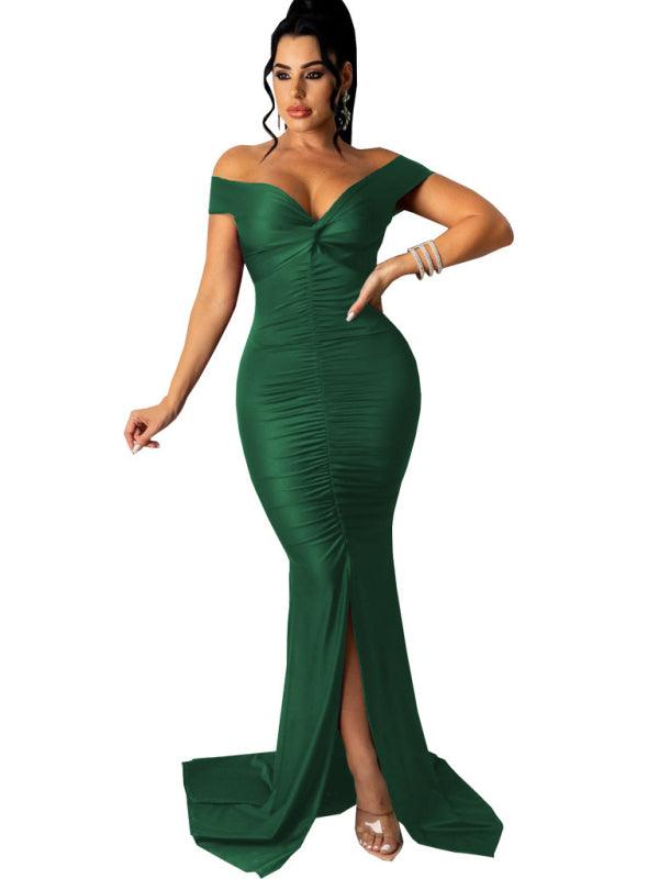 Bodycon Jurk met V-hals en Split - Maxi Dresses - Jurkjes.co