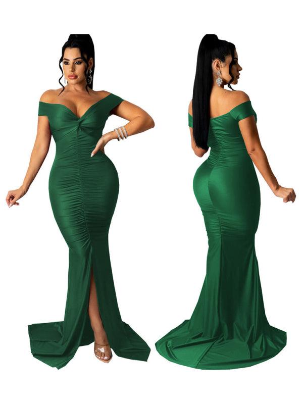 Bodycon Jurk met V-hals en Split - Maxi Dresses - Jurkjes.co
