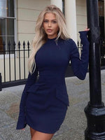 Bodycon Mini Jurk met Hoge Hals - Mini Dresses - Jurkjes.co