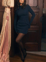 Bodycon Mini Jurk met Hoge Hals - Mini Dresses - Jurkjes.co