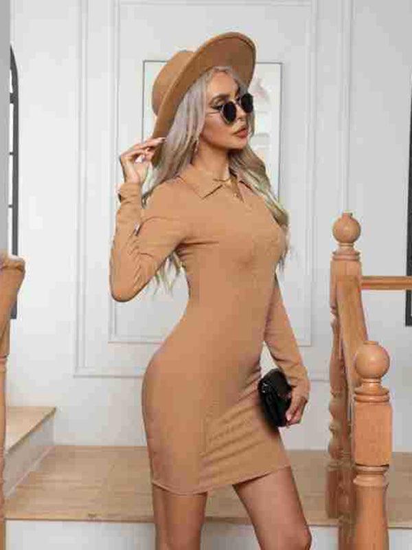 Bodycon Mini Jurk met V-hals - Mini Dresses - Jurkjes.co