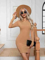 Bodycon Mini Jurk met V-hals - Mini Dresses - Jurkjes.co