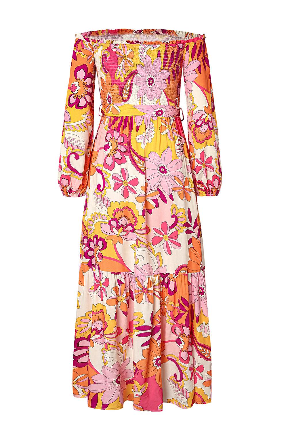 Boho Bloemen Maxi Jurk met Pofmouwen - Floral Dresses - Jurkjes.co