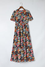 Boho Bloemenpatroon Maxi Jurk met Korte Mouwen - Maxi Dresses - Jurkjes.co