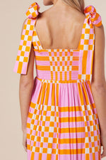 Boho Gingham Maxi Jurk met Strikbandjes - Maxi Dresses - Jurkjes.co