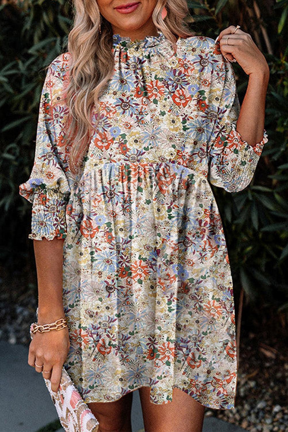 Boho-Jurk met Franje Hals - Floral Dresses - Jurkjes.co