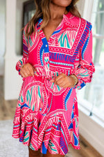 Boho Jurk met Pofmouwen en Ruches - Mini Dresses - Jurkjes.co