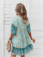 Boho Jurk met V-hals en Bloemenprint - Group4 - Jurkjes.co