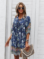 Boho Jurk met V-hals en Bloemenprint - Group4 - Jurkjes.co