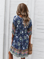 Boho Jurk met V-hals en Bloemenprint - Group4 - Jurkjes.co