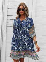 Boho Jurk met V-hals en Bloemenprint - Group4 - Jurkjes.co
