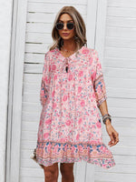 Boho Jurk met V-hals en Bloemenprint - Group4 - Jurkjes.co