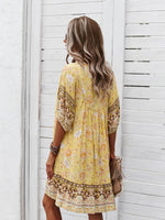 Boho Jurk met V-hals en Bloemenprint - Group4 - Jurkjes.co