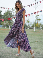 Boho Jurk met V-hals en Bloemenprint - Maxi Dresses - Jurkjes.co