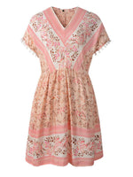 Boho Jurk met V-hals en Bloemenprint - Maxi Dresses - Jurkjes.co