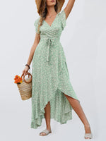 Boho Jurk met V-hals en Bloemenprint - Maxi Dresses - Jurkjes.co