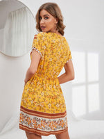 Boho Jurk met V-hals en Bloemenprint - Maxi Dresses - Jurkjes.co