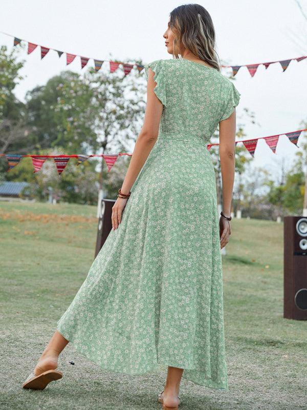 Boho Jurk met V-hals en Bloemenprint - Maxi Dresses - Jurkjes.co