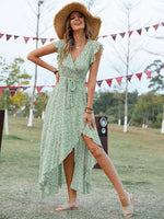 Boho Jurk met V-hals en Bloemenprint - Maxi Dresses - Jurkjes.co